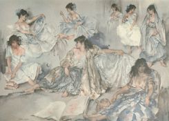 After William Russell Flint , Variations IV, collotype print, signed in pencil, 18.5