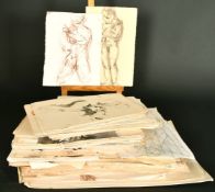 Lily Corbett (20th Century), a large collection of life drawings, (Q).
