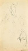 19th Century, Sketches of figures from statues, ink and pencil, 17