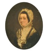 19th Century, a pair of oval portraits of a lady and gentleman, oil on metal, 6.75