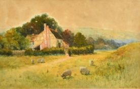 George Oyston (1860-1937) British, 'Effingham Common, Surrey', watercolour, signed and dated 1892,