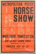 An original poster, Metropolitan Police Horse Show, 1951, 29.25