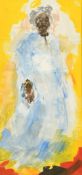Late 20th Century, 'Blue Jellabiyah', A full length portrait of a man, gouache, indistinctly