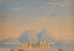 R. Pillans (Mid-19th Century), 'Between Genoa and Nice', watercolour, 5.25