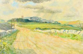 Eustace Nash (1886-1969), 'April Evening, Kingston, Dorset', oil on board, signed, label verso,