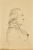 Attributed to George Dance, A half-length portrait of the artist Thomas Hearne, touches of pencil