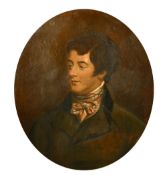 W. Lawrence (19th Century) Irish, a head and shoulders portrait of a gentleman, oil on canvas,