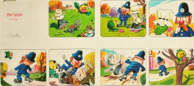 Bill Mevin (1922-2019) British, The Herbs, No 168, The pink ball of wool, A group of 7 drawings,