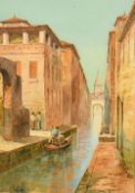 R. Honore Smythe, a pair of Venetian views with figures in gondolas, watercolour, signed and