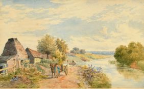 John Hardwicke Lewis (1840-1927) British, 'The Thames from Culham lock below Oxford', watercolour,