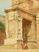 Late 19th Century, figures by the Arcus Argentariorum, watercolour, 10