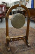 A Victorian oak framed dinner gong.