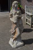 A good large garden ornament modelled as a standing classical young lady.