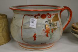 An unusual Kutani chamber pot.