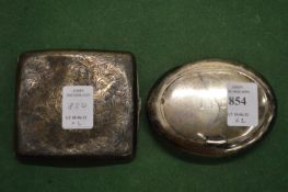 A silver snuff box and an engraved silver cigarette case.