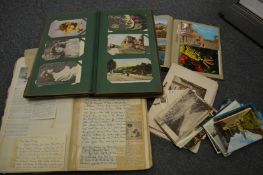 A quantity of albums containing postcards etc.