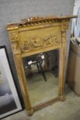 A 19th century gilt framed pier mirror (AF).