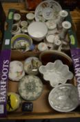 Shelley jelly mould, Wedgwood box and cover and other collectable china.