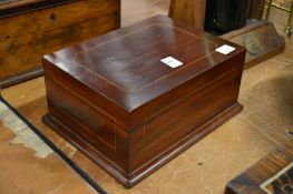 An Edwardian mahogany sewing box.