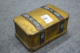 An enamel mounted bronze casket.