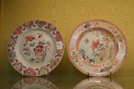 Two Chinese Famille Rose plates.
