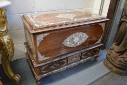 A good eastern inlaid hardwood coffer.