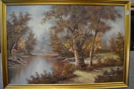 A large decorative oil painting.