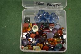 A box of coloured stones.
