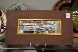 A modern Limoges enamel plaque, framed.