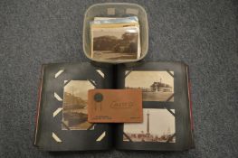 A postcard album and contents and various loose cards.