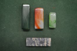 Four Chinese hardstone seals.