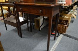 A 19th century oak single drawer side table.