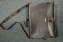A leather satchel.