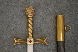 A reproduction Crusaders sword.