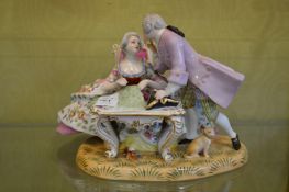 A Vienna porcelain conversation group.