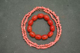 Coral necklace etc.
