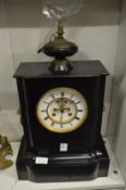 A good large Victorian slate mantle clock with Breguet style escapement.