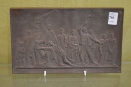 A Meissen moulded bisque porcelain plaque.