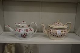 Two 19th century porcelain teapots.