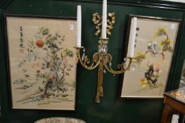 Two Chinese embroidered pictures.