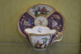 A Dresden cup and saucer.