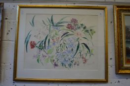 A floral study watercolour, signed Monica.