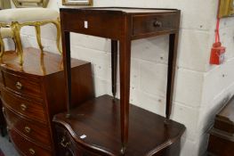 A George III mahogany and rosewood banded single drawer occasional table.