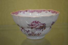 A Chinese Famille Rose bowl with shaped rim.