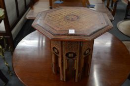 A Kashmiri octagonal shaped occasional table.