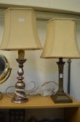 Two table lamps.