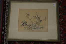 A set of four Chinese paintings depicting landscapes etc.