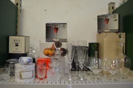 A good collection of glassware to include a Baccarat decanter and other boxed items.