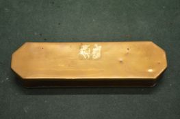 A Dutch brass tobacco box.