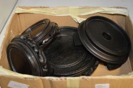 Chinese hardwood stands.